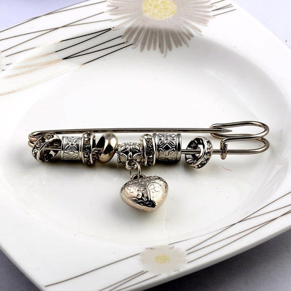 NIAIZEK 2Pcs Vintage Plated Sweater Brooch Alloy Safety Pin Chic Decorative Scarf Buckle