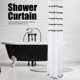 thumbnail image 2 of Cortina de ducha de baño de poliéster blanco y negro elegante cortina de baño impermeable a prueba de moho Unbranded 3112200066712, 2 of 7