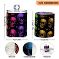 thumbnail image 3 of Colorful Skulls Repeating Pattern Translucent Plastic Cans Storage Canisters with Lid Set of 2, 3 of 7