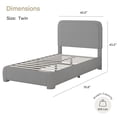 thumbnail image 7 of 4 EVER WINNER Twin Size Bed Frame, Boucle Upholstered Bed Frame with Headboard, No Box Spring Required, Easy Assembly, Light Gray, 7 of 7