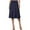 Navy, variant on Landzoo Women's Solid Color Lightweight Flare Midi Pull On Closure Skirt Cozy Distinctive Women's Skirt