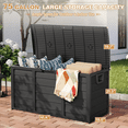 thumbnail image 3 of SOLAURA 75 Gallon Outdoor Storage Deck Box Waterproof Resin Patio Storage Box for Outside Cushions, Garden Tools and Pool Toys , Black, 3 of 9