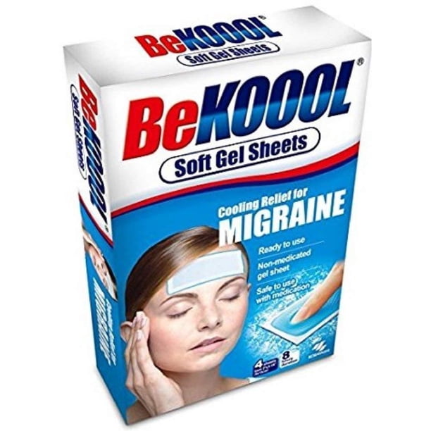Be Koool Cooling Relief For Migraine Soft Gel Sheets 4 Each (Pack of 9