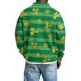 thumbnail image 2 of Men's St. Patrick's Day Waffle Knit Pullover Long Sleeve Collared Graphic Shirt, 2 of 3