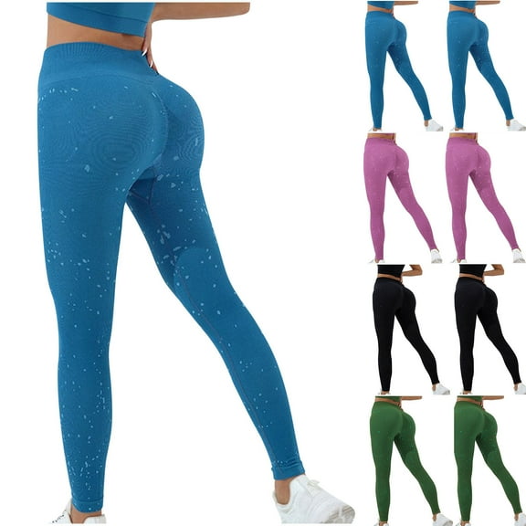 CHGBMOK Womens Yoga Pants Plus Size Womens Seamless Hip Lift Fitness Running High-waisted Yoga Pants on Clearance