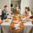 thumbnail image 6 of Buffalo Plaid Orange Pumpkins Maple Leaves Fall Table Runner 72 + inches long Autumn Thanksgiving Decorations Table Runner,Farmhouse Style Fall Kitchen Dining Tables Decor for Home,Party,Holiday, 6 of 7