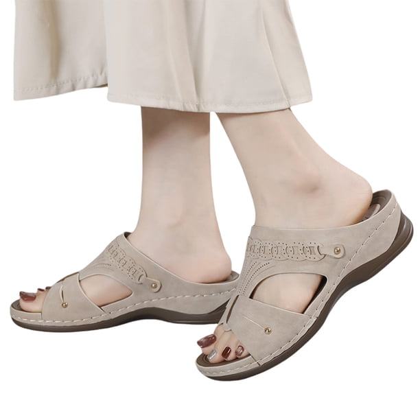 Zapatos Verano Vestir Casuales Sandalias Cuña Ahuecadas Cómodas para Las Mujeres
