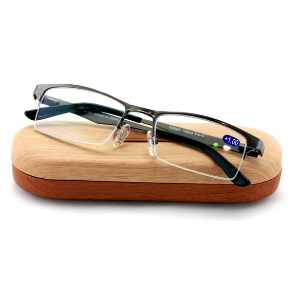 Premium Metal Half Rim Reading Glasses With Antireflective AR Coating