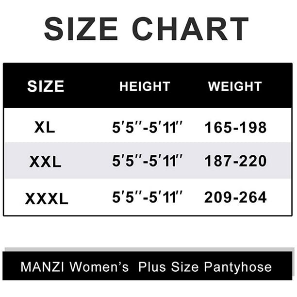 Manzi - 2 ou 4 paires de bas collants grande taille ultra-doux pour femme
