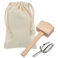 thumbnail image 1 of Mazo de hielo y bolsa de hielo: martillo de madera y bolsa de lino de algodón para hielo picado, kit de barman y herramientas de bar, accesorio de cocina, 1 of 6