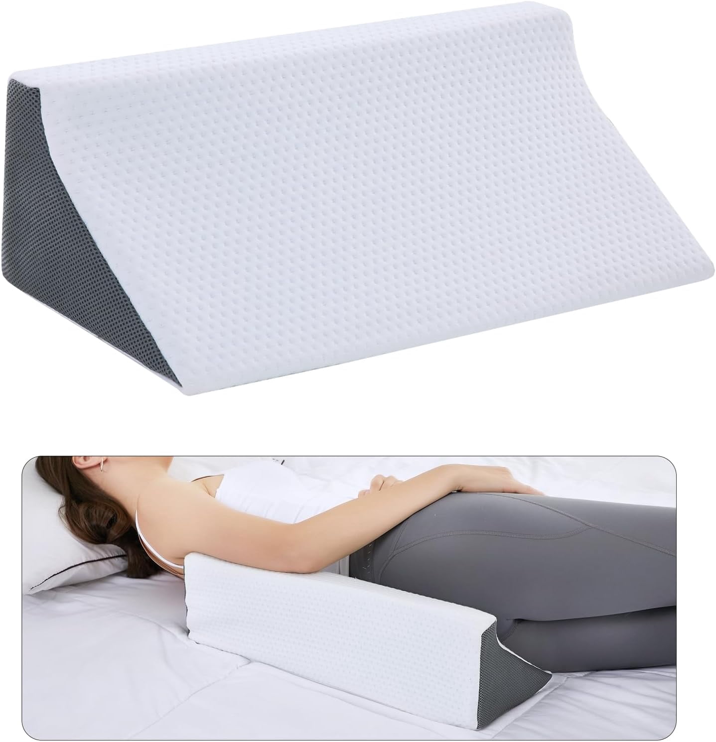 Wedge Pillow for Sleeping Side Sleeper Support Back Pain Relief Post Surgery Pregnancy Ankle Elevation Bed Positioner