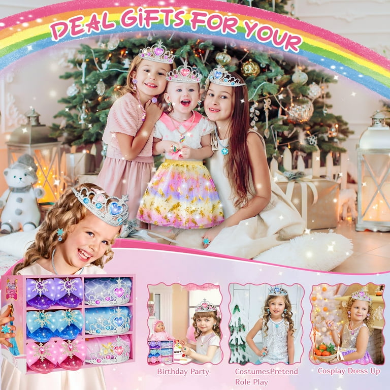 Princess Dress Up for Girls, With a Total Of 21 Princess Dress-Up Sets for  Kids , Including Set, Earrings, Crown And Necklace, Shoes, Princess Dress Up  Game Toy Gifts, Suitable For Girls