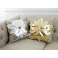 thumbnail image 3 of Holiday Unique 3D Poinsettia Christmas Decorative Throw Pillow (Silver 17"x17" Pillow Case), 3 of 4