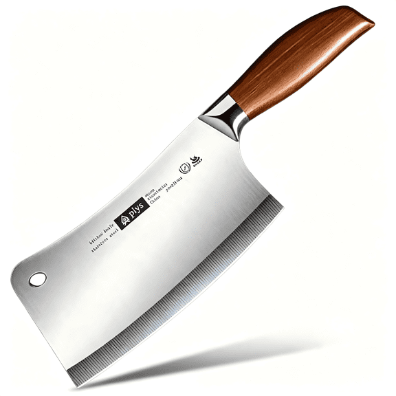 Meat Cleaver Bone Chopper for Chef, Meat Cutting - 7 inch Heavy Duty Butcher Knife