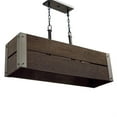 thumbnail image 4 of Yosemite Home Decor Corbin 4-Light Metal/Dark Stained Wood Chandelier in Brown, 4 of 6