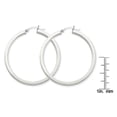 thumbnail image 2 of Primal Gold 14 Karat White Gold 3mm Square Tube Hoop Earrings, 2 of 4