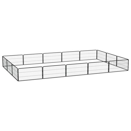 Wobythan 16-Panel Dog Playpen Black 39.4 x19.7  Powder-coated Steel