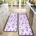 thumbnail image 4 of Kitchen Rugs Sets Of 2,White Purple Butterfly Flower Pattern Anti Fatigue Kitchen Mat Rugs Non Slip Washable,Decorative Kitchen Floor Mats for Kitchen,Sink,Laundry,17"x47"+17"x47", 4 of 5