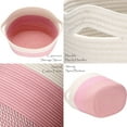 thumbnail image 2 of Sea Team Oval Cotton Rope Woven Storage Basket with Handles, 16 x 13 inches, White & Mottled Pink, 2 of 5