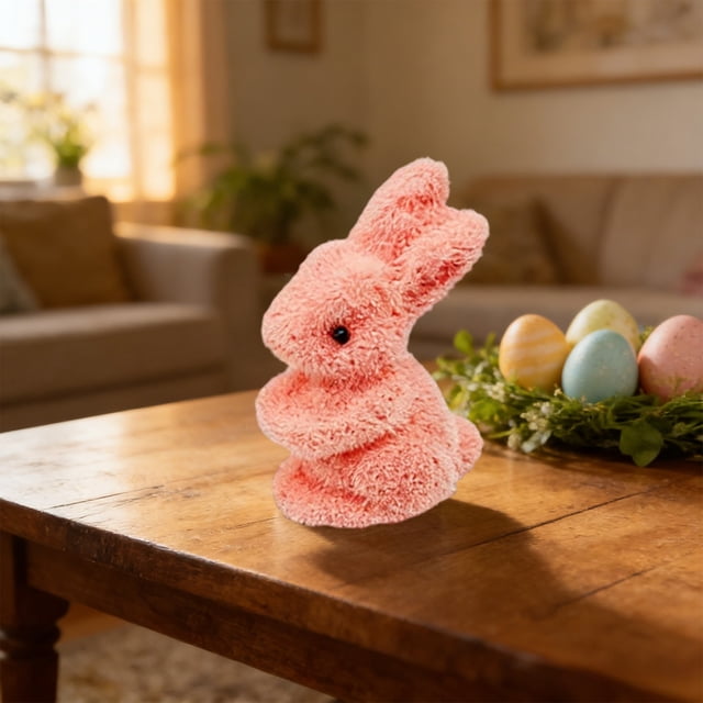 Fwttom Easter Decorations Easter Bunny Foam Colorful Rabbits Flocking Rabbits Easter Party Ornament Wreath Flower Branch Accessory Decoration