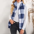 thumbnail image 2 of Veste Sans Manches à Carreaux pour Femmes, Veste Décontractée Chaude à Double Face avec Fermeture Éclair pour l'Hiver, 2 of 7
