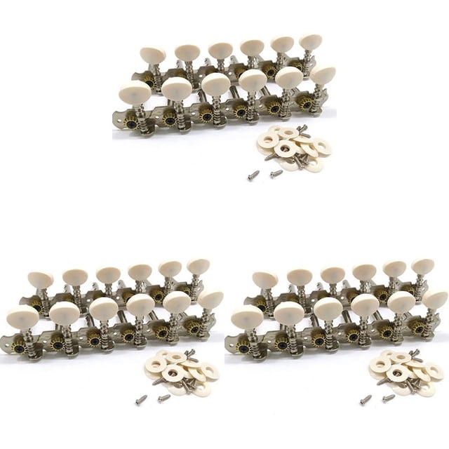 3X 12 Strings Acoustic Guitar Tuning Pegs Chrome Plated Machine Heads 6L 6R Acoustic Guitar Instruments Accessory Part