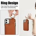 thumbnail image 2 of Allytechgroup iPhone 15 Plus Wallet Case, RFID Blocking Zipper Pocket Ring Holder Kickstand Bumper Shockproof Portable Durable Phone Case for Apple iPhone 15 Plus, Brown, 2 of 8