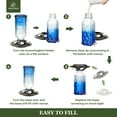 thumbnail image 6 of Kingsyard Glass Hummingbird Feeder for Outdoor Garden Hanging, 24 Ounces, Ant Moat Included, Blue, 6 of 9