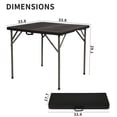 thumbnail image 3 of CL.HPAHKL Folding Table 34" Square Portable Plastic Card Table Foldable for Outdoor Dining Panic Patio Balcony Backyard Poolside, Black, 3 of 7