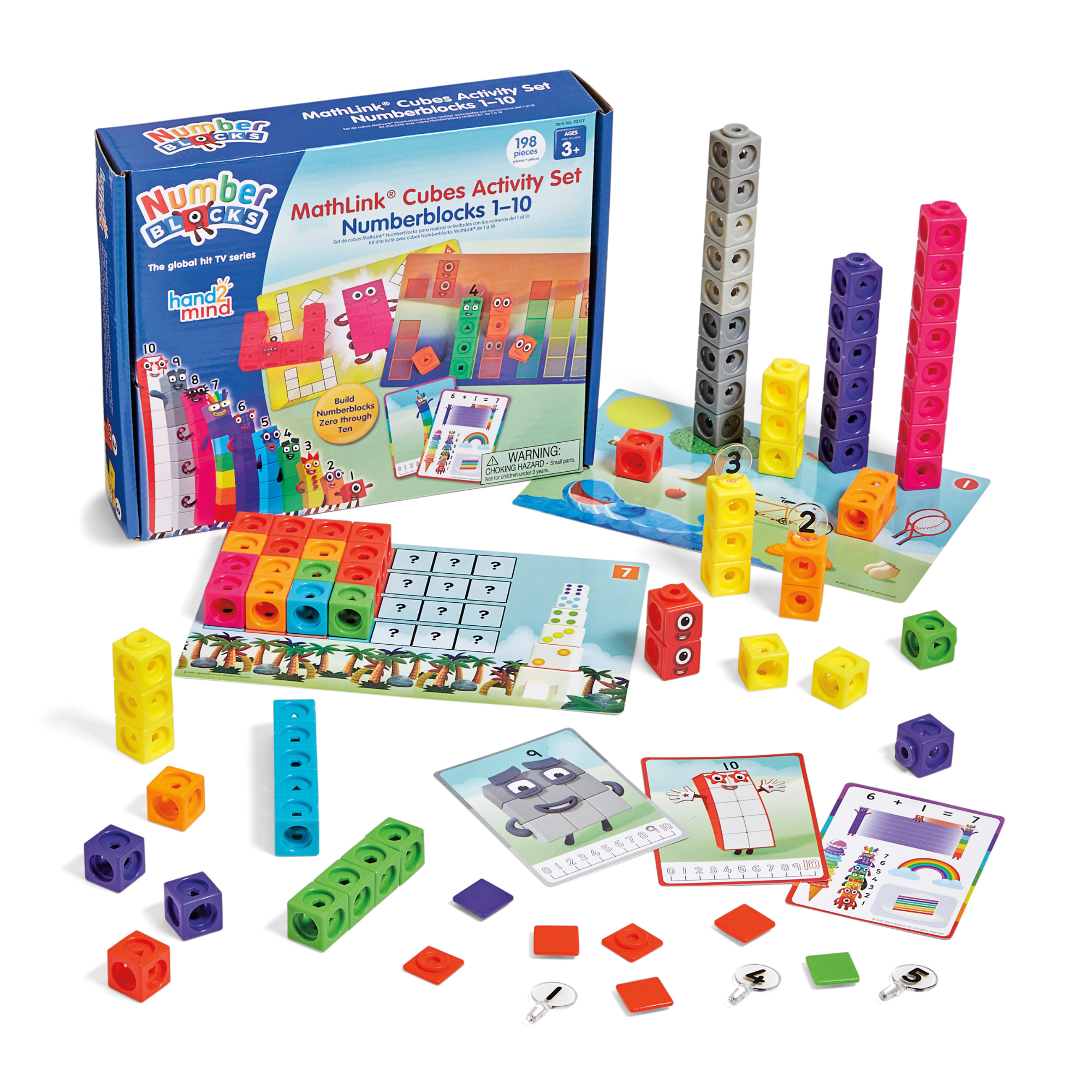 hand2mind Numberblocks 1-10 MathLink Cubes Activity Set, Elementary Math & Counting Toys, Ages 3+