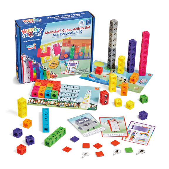 MathLink Cubes Numberblocks 1-10 Activity Set, Hand2Mind Educational Math & Counting Games for Children 3 