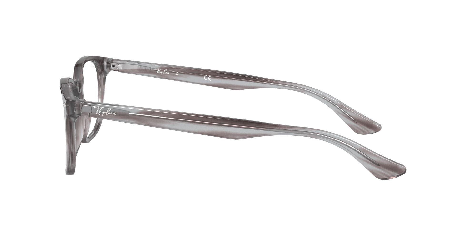 Ray-Ban RB5375 Optics Glasses, Prescription Eyeglasses with Case, Demo Lens/Striped Gray, Size 53