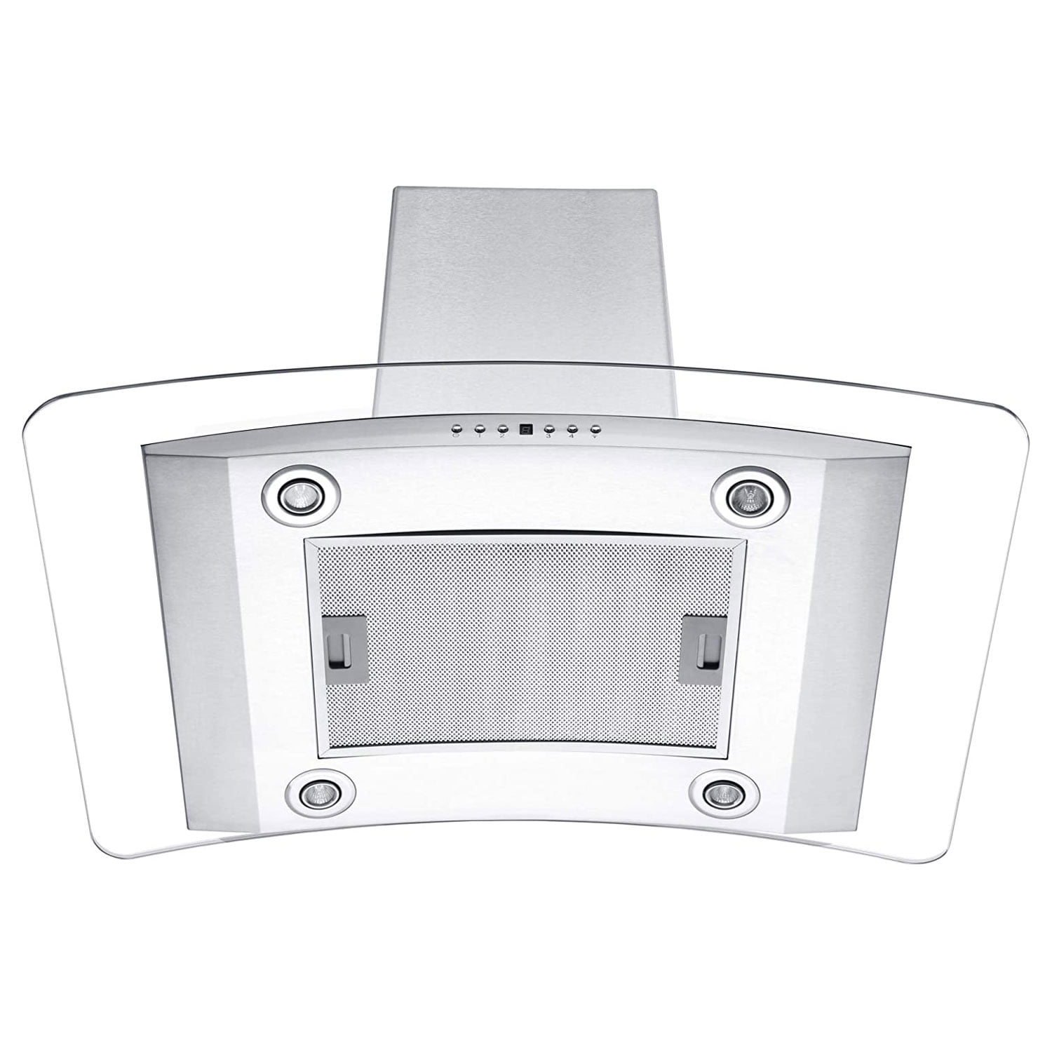 ZLINE 36" Island Ceiling Mount Range Hood w/ LED Lights, Stainless Steel & Glass
