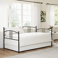 thumbnail image 7 of COZONY Twin Metal Daybed, Single Bed Frame with Arched Headboard, Living Room, Bedroom, Space-Saving, Max Load 350lbs, Black, 7 of 7