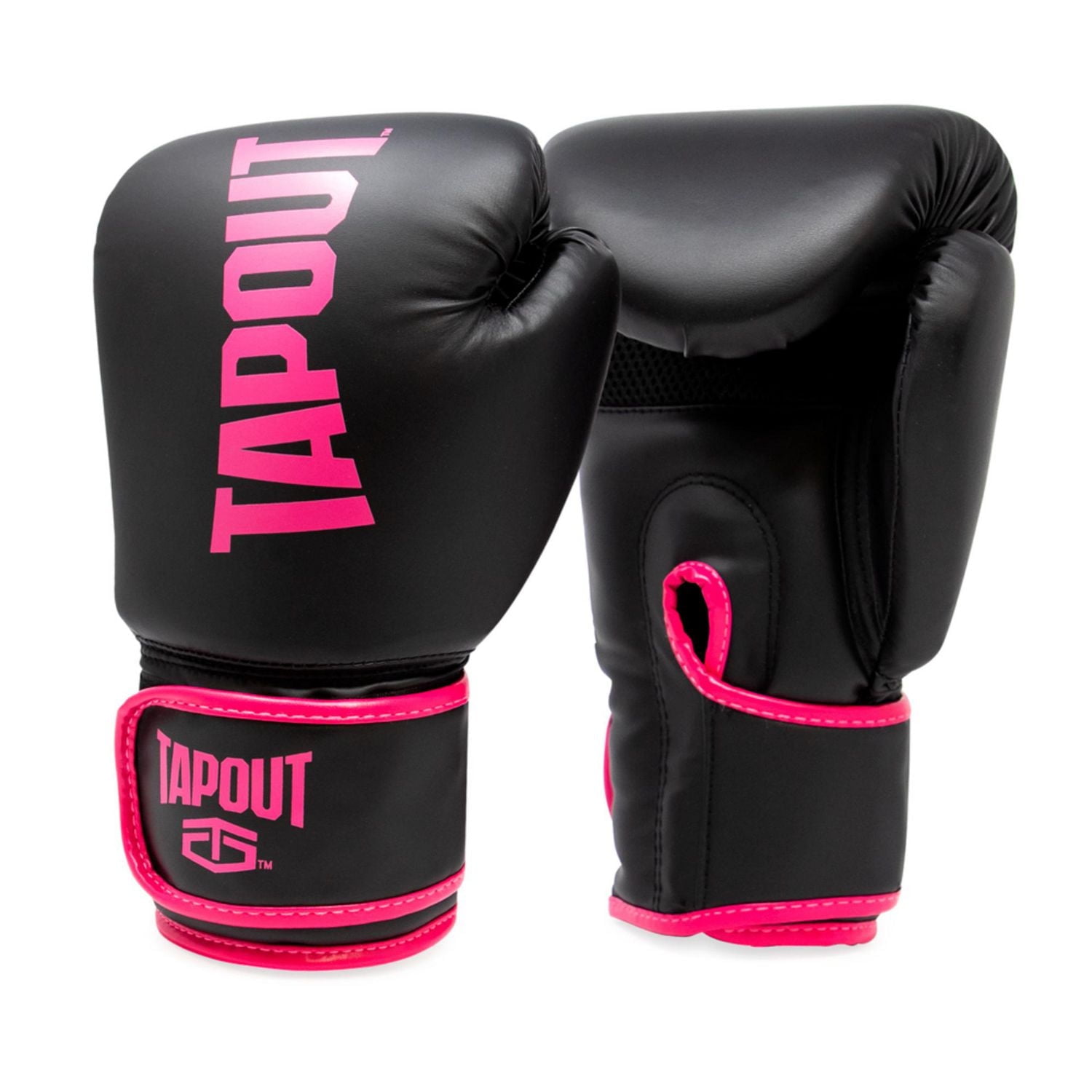 Tapout 10 oz Womens Boxing Gloves With Adjustable Hook And Loop Closure - Pink/Black