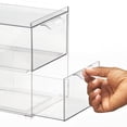 thumbnail image 5 of mDesign Stackable Plastic Storage Bath Bin  - 2 Pull-Out Drawers, 4 Pack, Clear, 5 of 8
