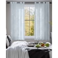 thumbnail image 3 of Blue Dandelion Sheer Curtains 45 Inch Length 2 Panels Set for Living Room/Bedroom, Spring Modern Minimalist Country Flower Kitchen Curtains Grommet Semi-Sheer Curtains Window Treatments 42"x45"x2, 3 of 7