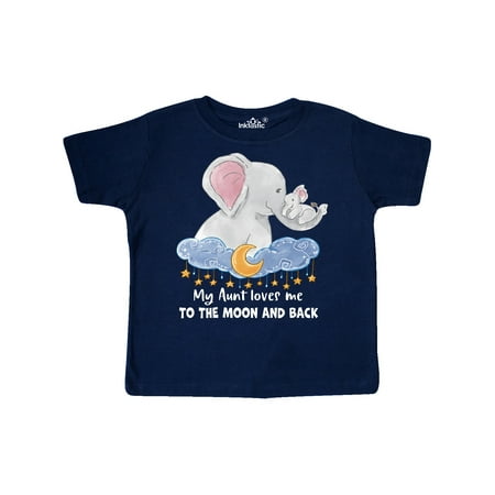

Inktastic My Aunt Loves me to the Moon and Back Elephant Family Gift Toddler Boy or Toddler Girl T-Shirt