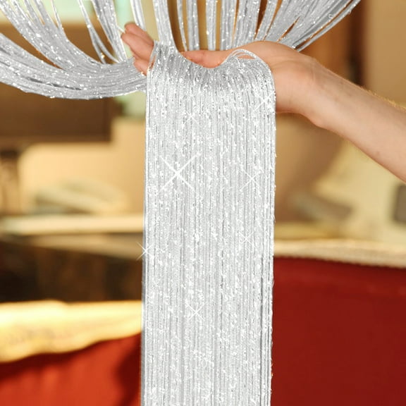 High Quanlity 200cm*100cm Fly Screen Fringe Tassel Curtain String Sparkle Curtains Room Divider Door Window Decor