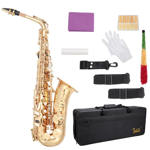 DEELLEEO Glarry Alto Saxophone EFlat Alto SAX Eb with 11reeds, case