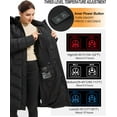 thumbnail image 2 of Heated Long Women's Jacket with Battery Pack Winter Coat for Women with Detachable Hood, 2 of 11