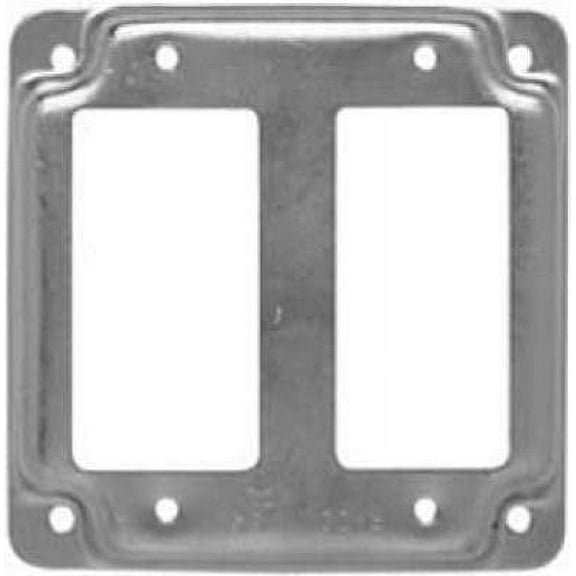 RACO GFCI Receptacle Box Cover 809C, Double, Flat Corner Square - Steel - 10 Pack, 4-In.