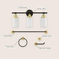 thumbnail image 5 of JONATHAN Y Egan 23.25" 3-Light Classic Cottage Vanity Light with Frosted Glass Shades and Bathroom Hardware Accessory Set, Oil Rubbed Bronze/Gold Painting (5-Piece), 5 of 10