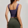 thumbnail image 5 of Iugvhana Womens Seamless Sports Bra Wide Strap Breathable Anti-Sagging Yoga Bra with Built-in Pads Push-Up Gym Workout Cami Tank Tops Purple S, 5 of 6