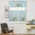 thumbnail image 3 of 3 Piece Curtains Tiers and Valances Set, Life is Better at The Beach Shell Lighthouse Flower Wooden Blue Summer Decor Rod Pocket Short Window Treatment Curtains Panel and Valance for Bathroom Kitchen, 3 of 6