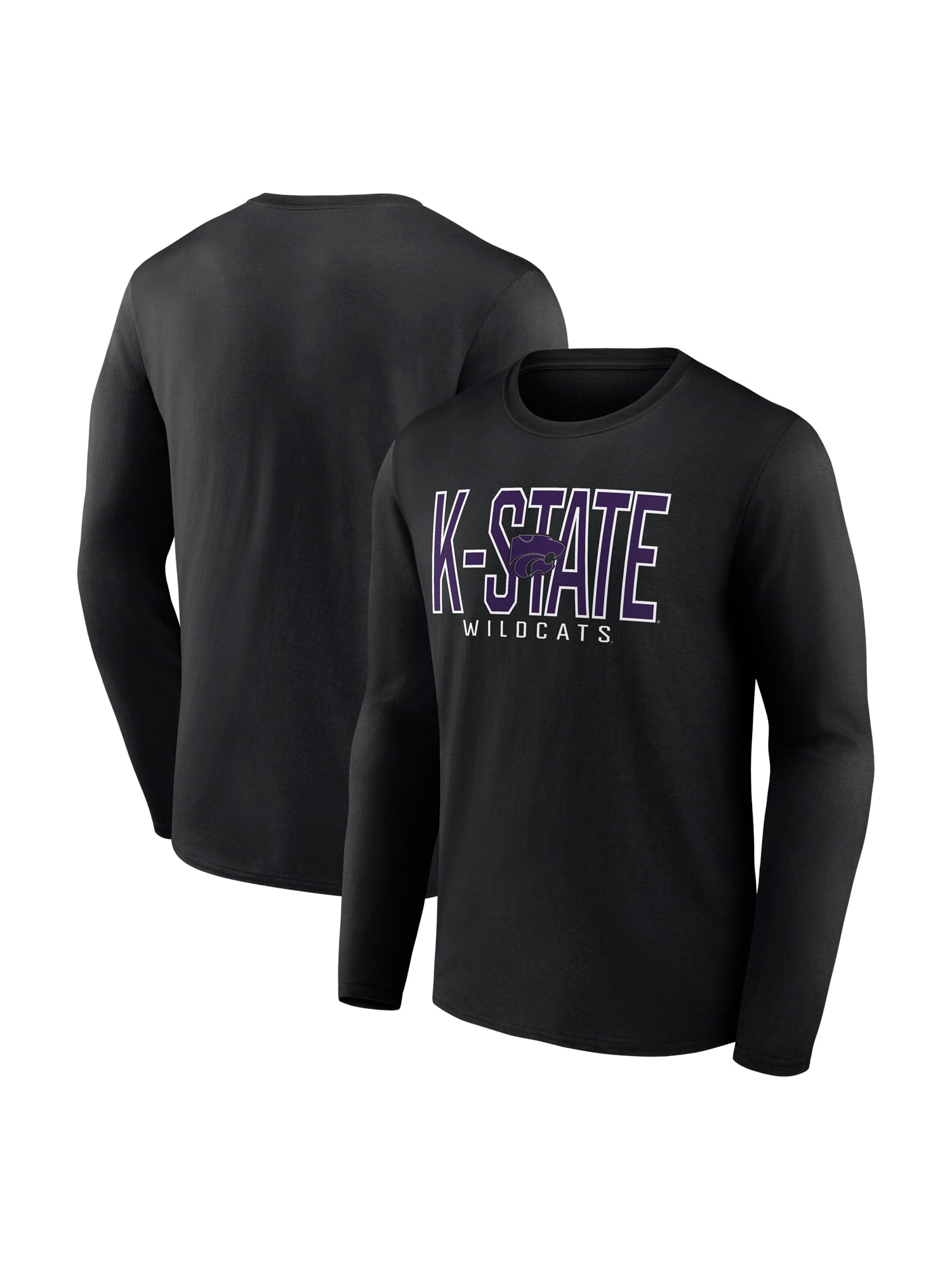 NCAA Kansas State Wildcats Men's Cotton Black Long Sleeve T-Shirt