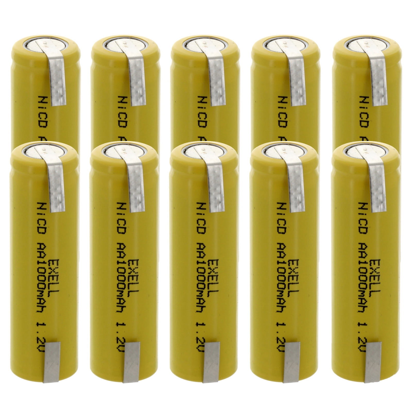 10x AA 1.2V 1000mAh Rechargeable Batteries w/Tabs For Razor FRS Solar