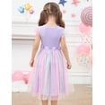 thumbnail image 5 of Lanbubble Toddler Baby Girls Rainbow Tutu Dresses Tulle Dress Party Princess Sequins Sundress Ruffle Sleeveless Light Purple 2-3Years, 5 of 10