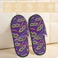 thumbnail image 2 of Fotbe Carnival Masks and Beads Pantuflas Peludas para Mujer con Estampado, Zapatillas de Peluche, Zapatos de Invierno para Casa, Uso Interior y Exterior-Large, 2 of 8