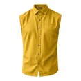 thumbnail image 5 of Summer Cotton Linen Sleeveless Shirts for Men Beach Button Down Collared Muscle Tank Top with Pocket Casual Vacation Tops, 5 of 6